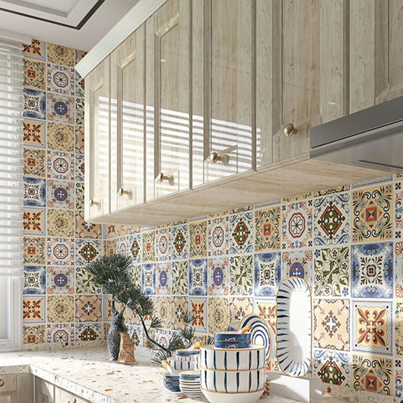BowLift | Wall tiles paste wallpaper Floral check pattern wallpaper tile