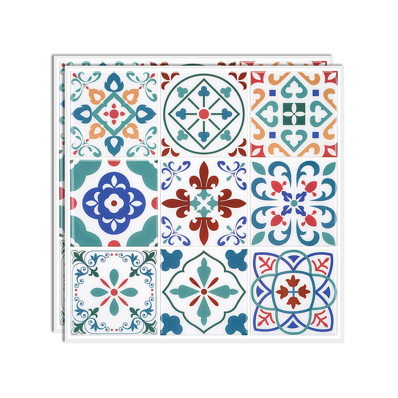 BowLift | Wall tiles paste wallpaper Floral check pattern wallpaper tile