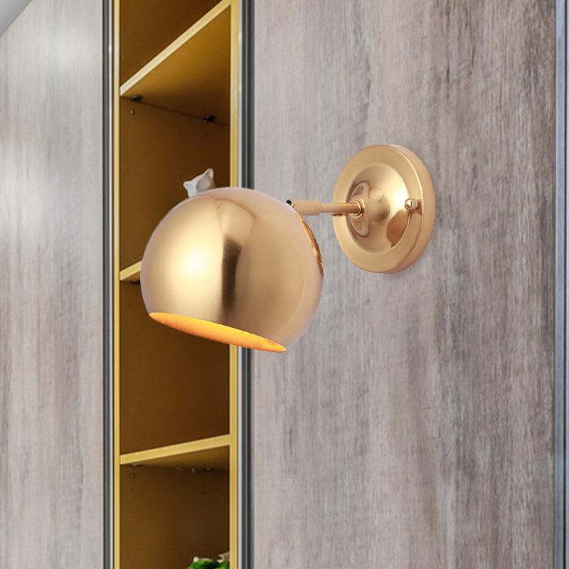 BowLift | Brass 1 Lightbulb Wall Lamp Sconces Loft Style Metal Globe Shade Wall Mounted Lamp for Dining Room