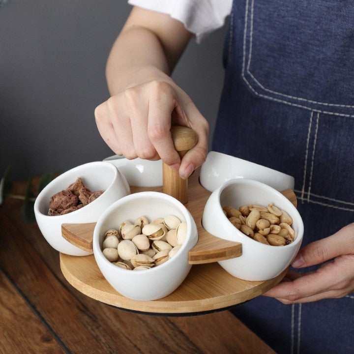 BowLift | Tea Time Bamboo Porcelain Snack Tray