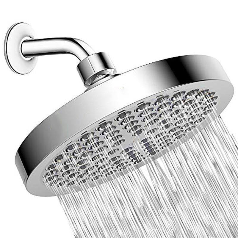 BowLift | Round Pressure Regulated Rain Shower Head Wall Mount Adjustable Shower Head