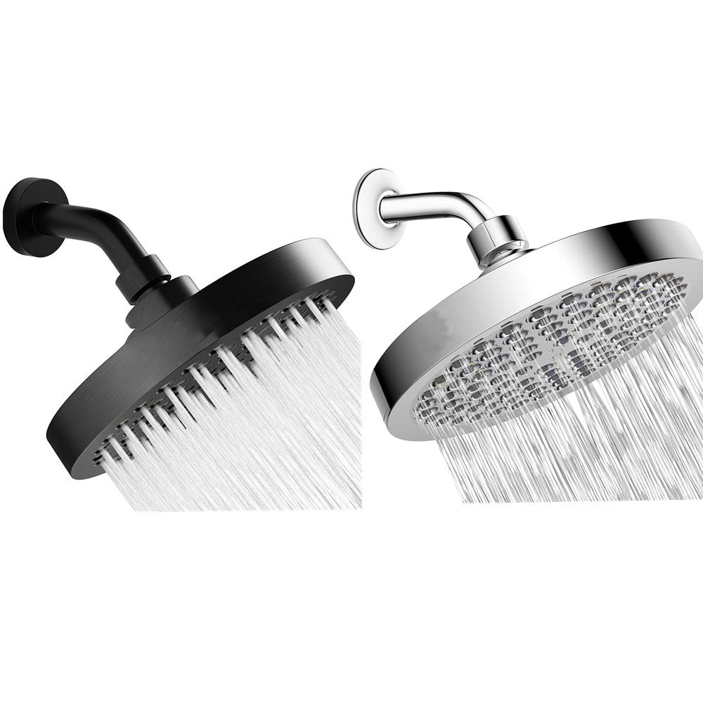 BowLift | Contemporary Fixed Shower Head Round Metal Spray Head in Silver