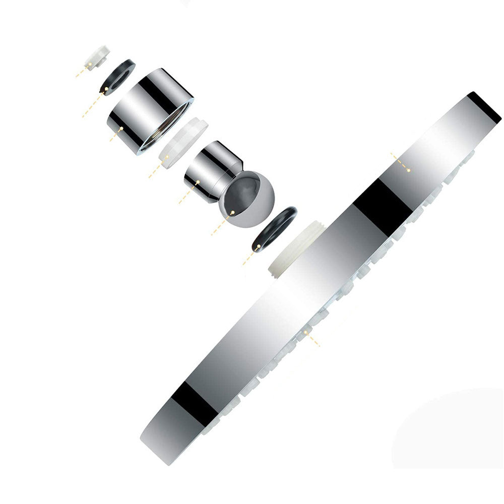 BowLift | Contemporary Fixed Shower Head Round Metal Spray Head in Silver