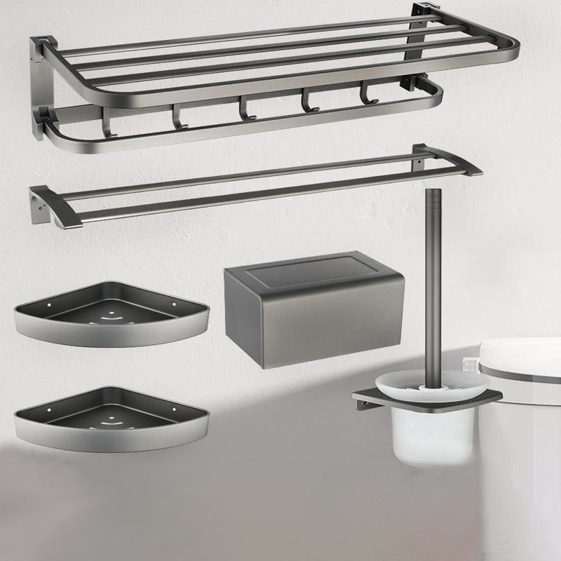BowLift | Contemporary Metal 6-piece Bathroom Accessory Set with Bathroom Shelf