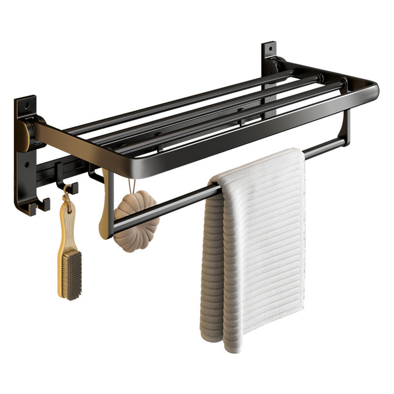 BowLift | Contemporary Bathroom Accessory Set Matte Black Bathroom Set with Bathrobe Hooks/Towel Bar