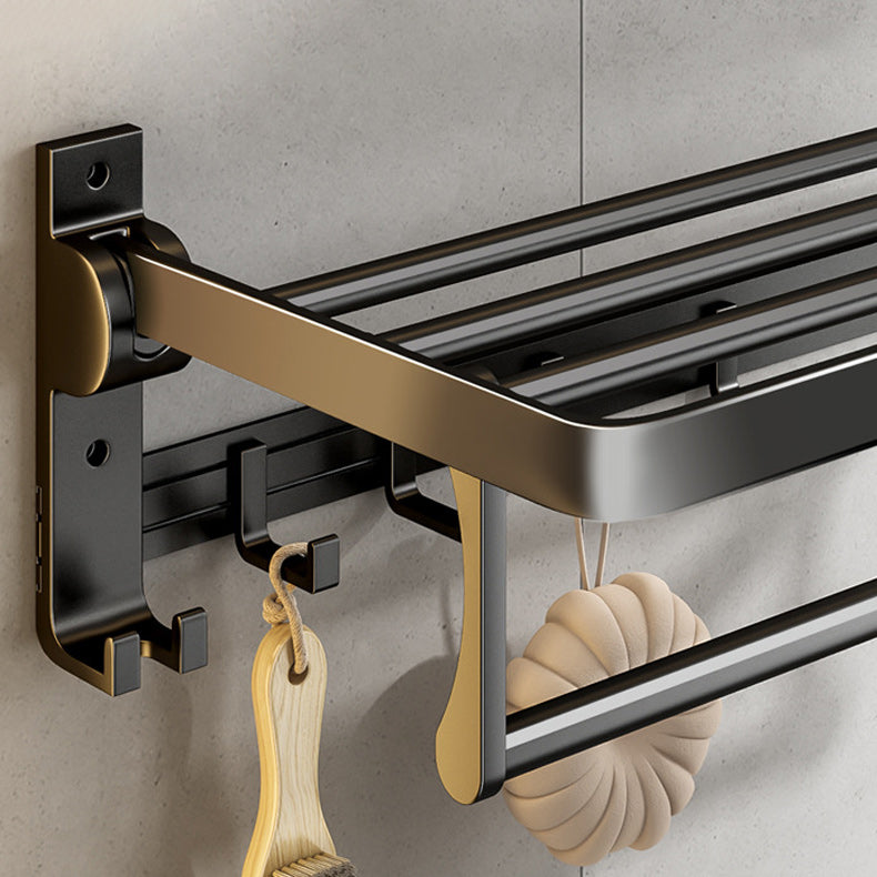 BowLift | Contemporary Bathroom Accessory Set Matte Black Bathroom Set with Bathrobe Hooks/Towel Bar