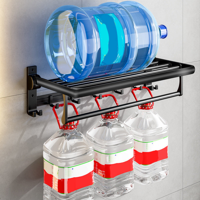 BowLift | Contemporary Bathroom Accessory Set Matte Black Bathroom Set with Bathrobe Hooks/Towel Bar