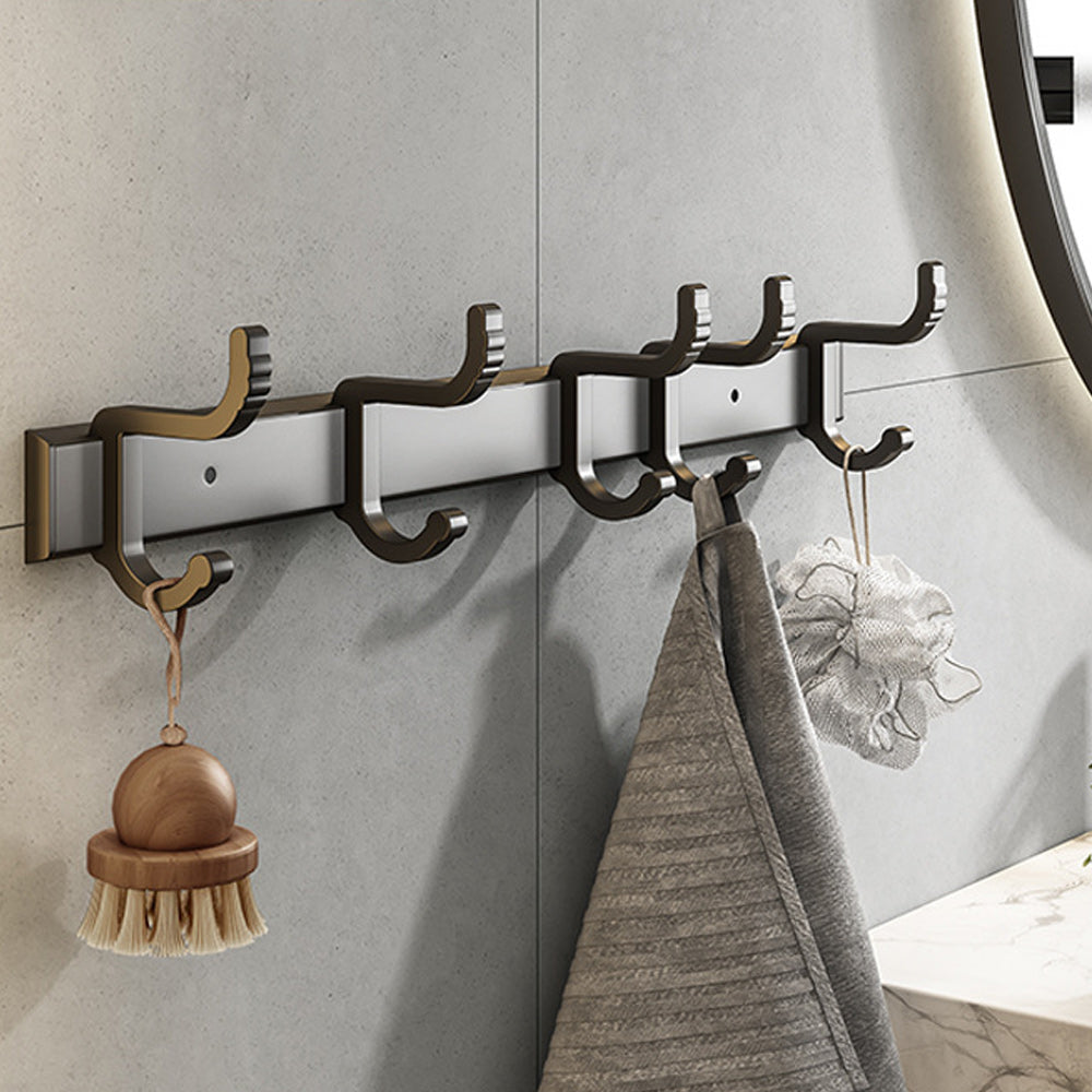 BowLift | Contemporary Bathroom Accessory Set Matte Black Bathroom Set with Bathrobe Hooks/Towel Bar
