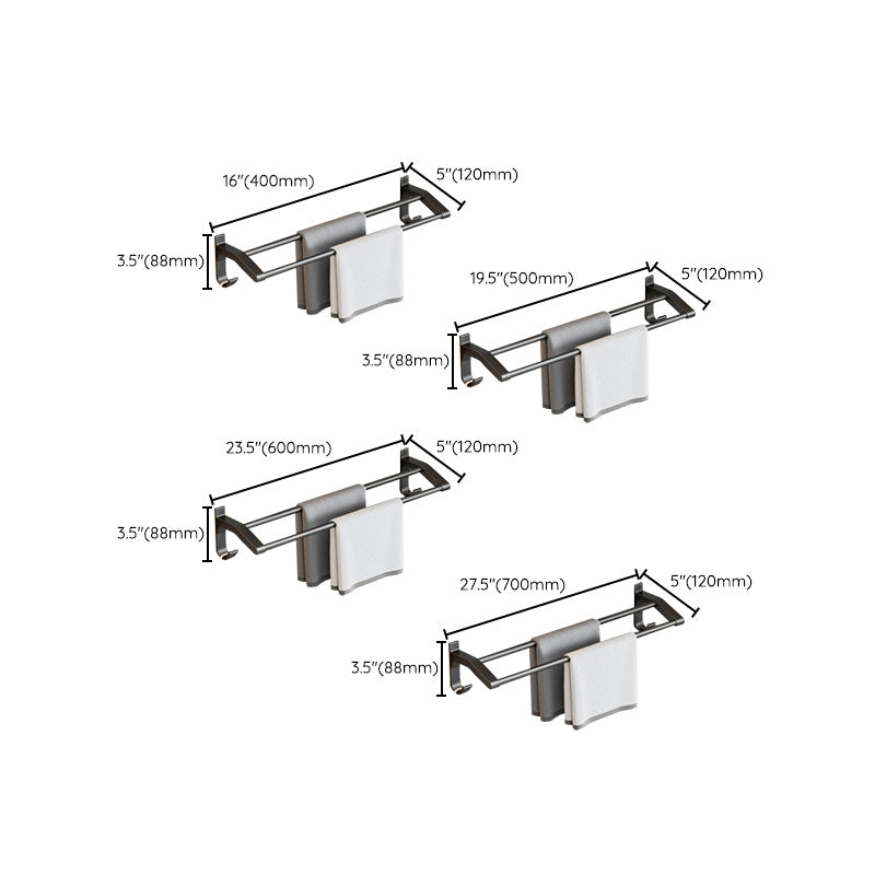 BowLift | Contemporary Bathroom Accessory Set Matte Black Bathroom Set with Bathrobe Hooks/Towel Bar