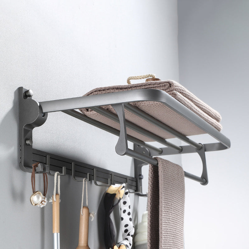 BowLift | Contemporary Gray Bathroom Hardware Set Bathroom Shelf/Towel Bar Including Bathroom Set