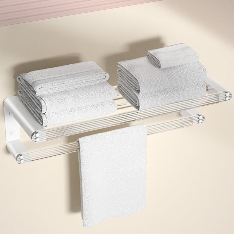 BowLift | White & clear acrylic bathroom accessory set with towel holder/paper holder/robe hooks