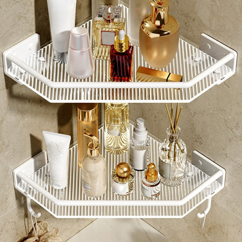BowLift | White & clear acrylic bathroom accessory set with towel holder/paper holder/robe hooks