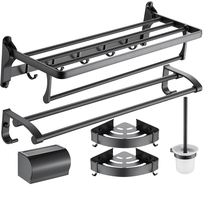 BowLift | 6-piece contemporary bathroom accessory set bathroom shelf/towel bar paper holder included