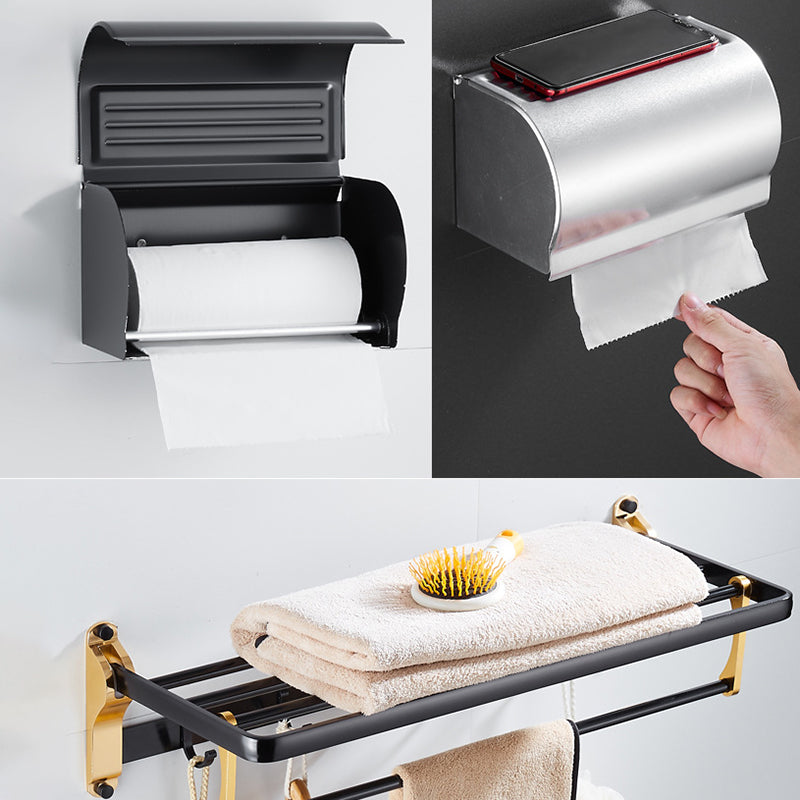 BowLift | 6-piece contemporary bathroom accessory set bathroom shelf/towel bar paper holder included