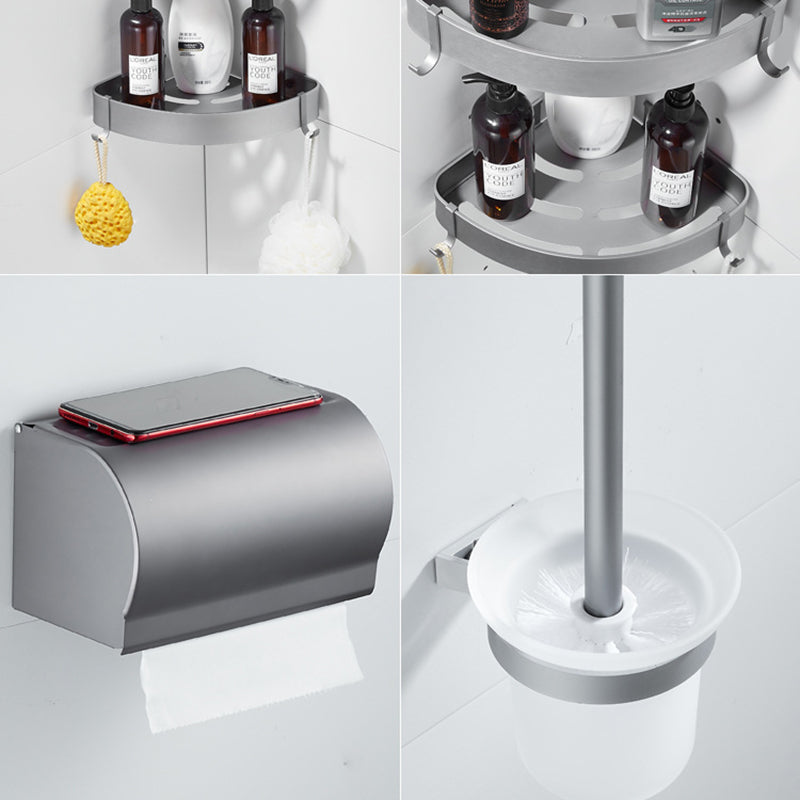 BowLift | 6-piece contemporary bathroom accessory set bathroom shelf/towel bar paper holder included