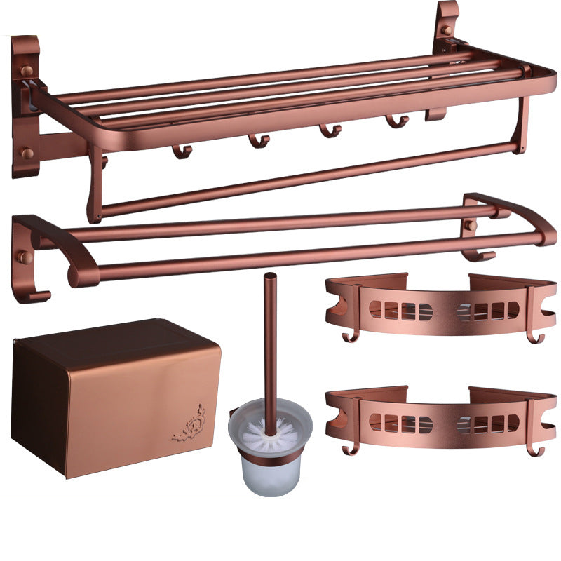 BowLift | 6-piece modern bathroom hardware set made of aluminum with towel holder/paper holder