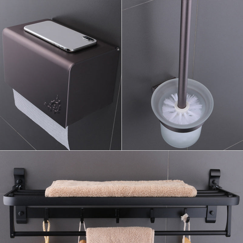 BowLift | 6-piece modern bathroom hardware set made of aluminum with towel holder/paper holder