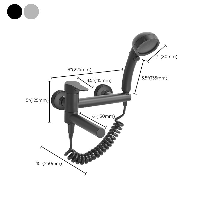 BowLift | Wall-mounted metal swivel bathtub filler with single lever handle