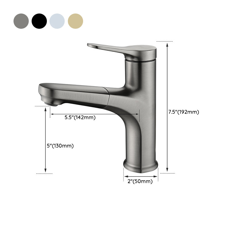 BowLift | Round Modern Basin Mixer Faucet Pull-Out Single Hole Basin Tap