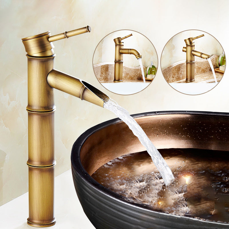BowLift | Lever Handle Vessel Faucet Single Hole Basin Faucet Farmhouse Style Sink Faucet