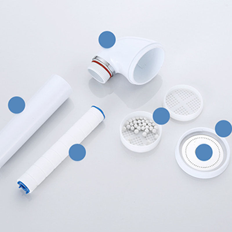 BowLift | White round shower head plastic supercharged hand shower