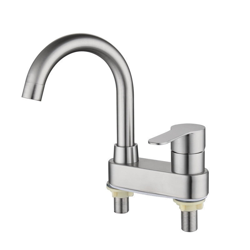 BowLift | 304 stainless steel center faucet bathroom single handle hot and cold sink faucet