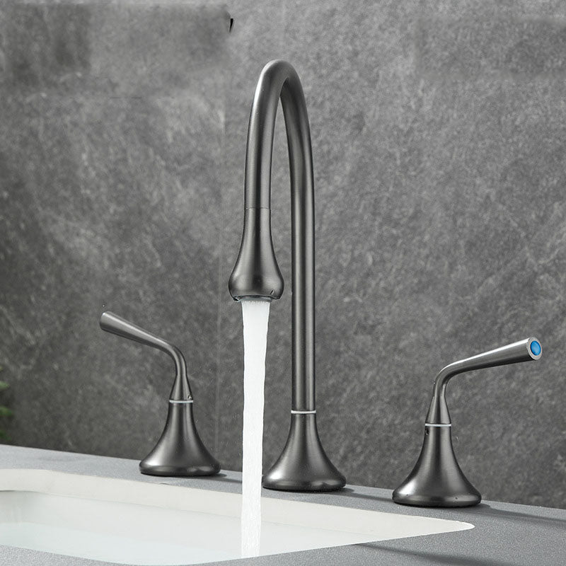 BowLift | Double Handle Tub Spout Deck Mounted High Arc Brass Modern Roman Tub Spout