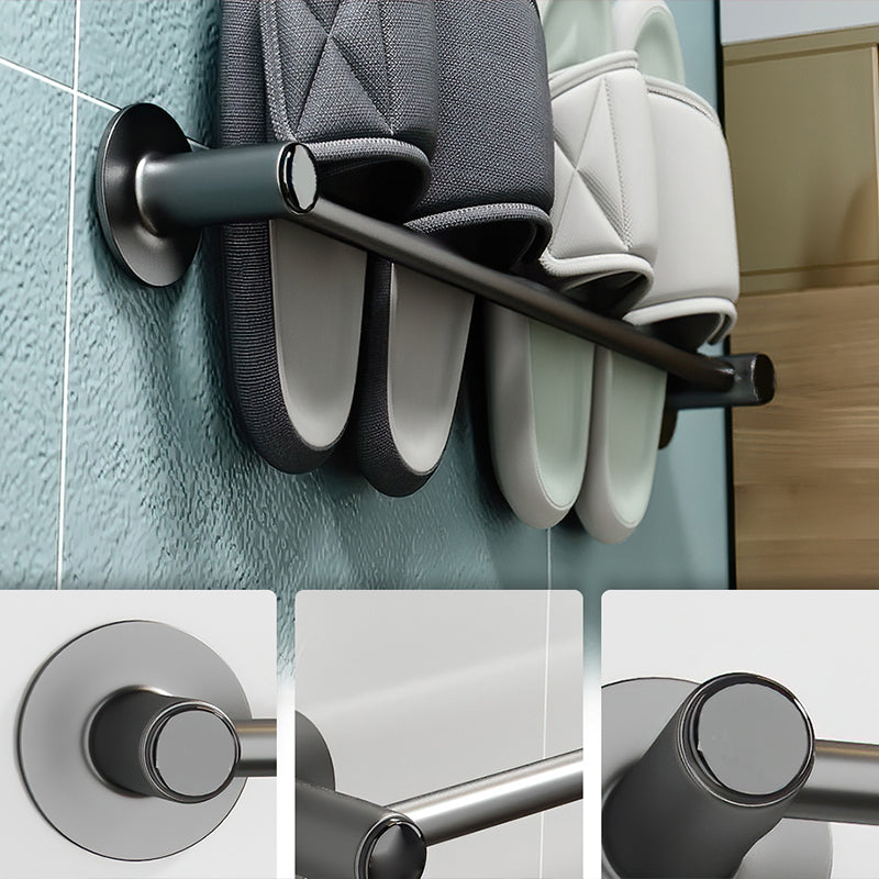 BowLift | 2-piece modern bathroom accessory set metal slipper rack/towel bar