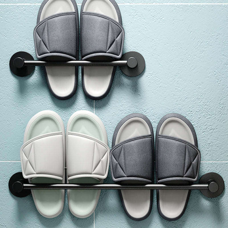 BowLift | 2-piece modern bathroom accessory set metal slipper rack/towel bar