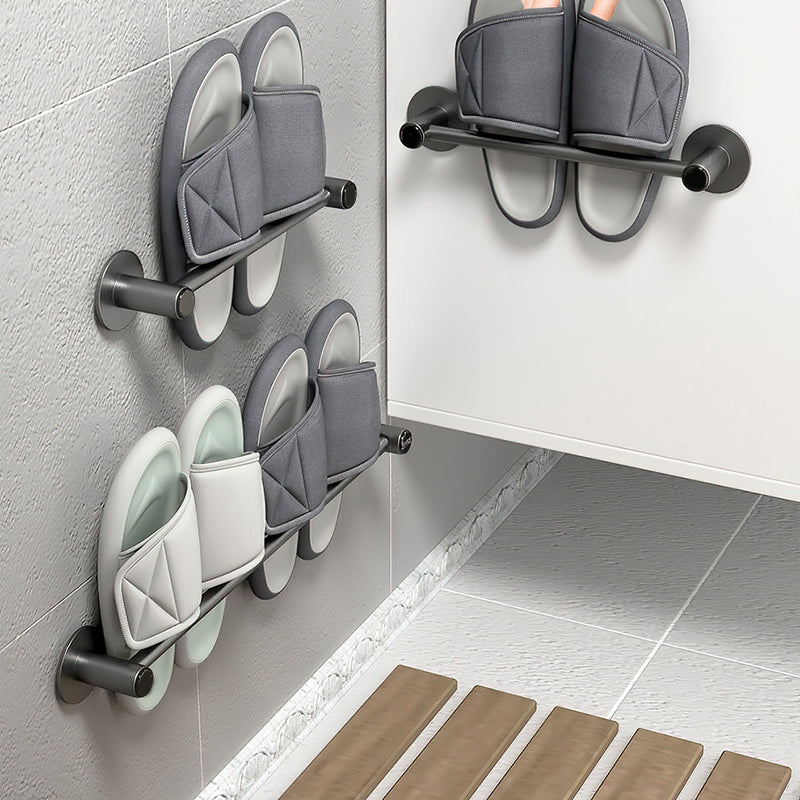 BowLift | 2-piece modern bathroom accessories set metal slipper rack/towel bar