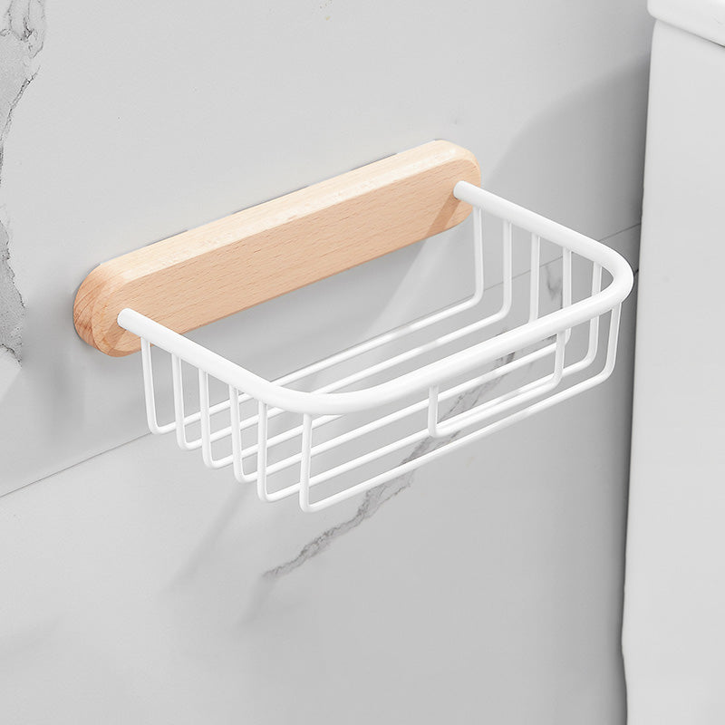 BowLift | White 7-piece bathroom accessory set wood and metal bath set