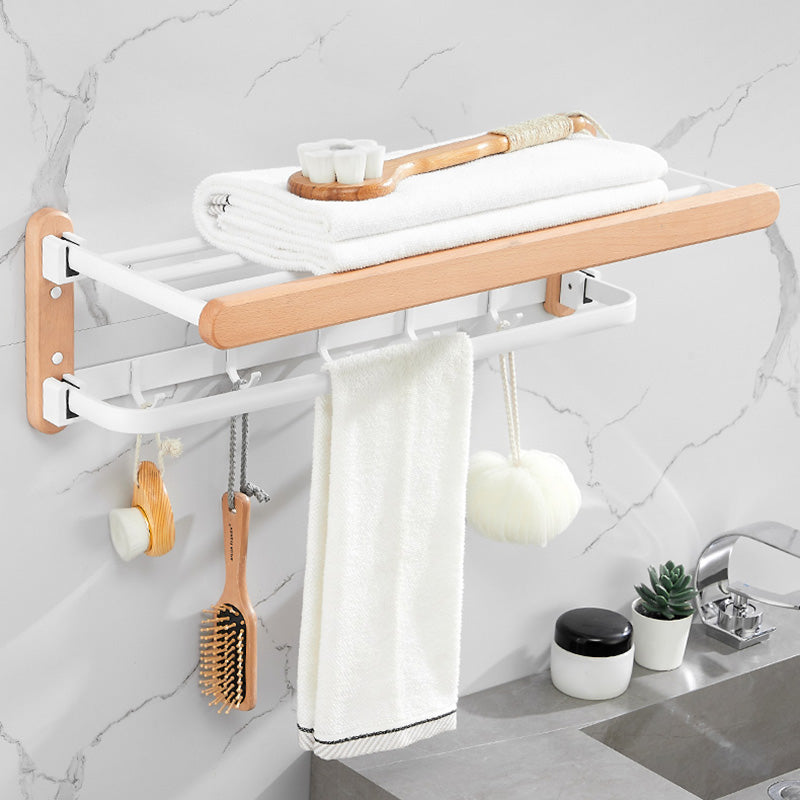 BowLift | White 7-piece bathroom accessory set wood and metal bath set