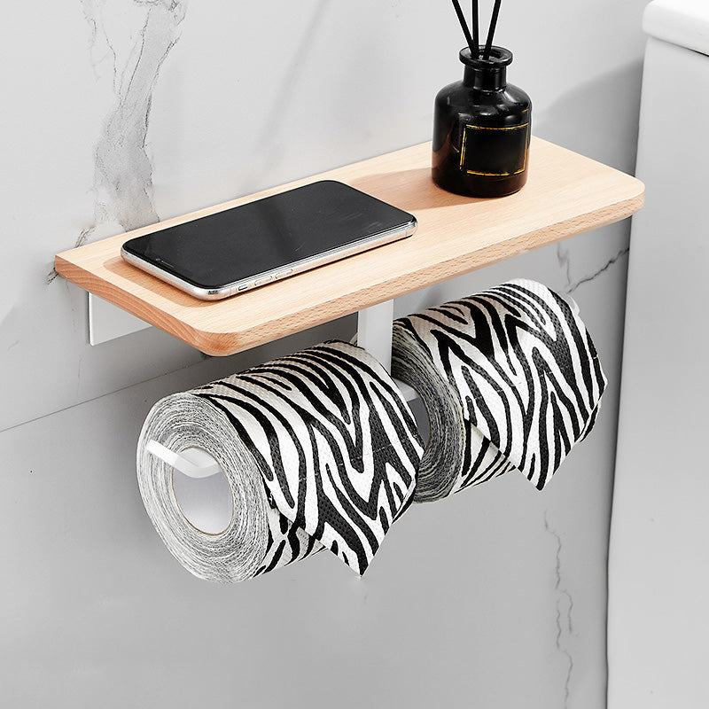 BowLift | White 7-piece bathroom accessory set wood and metal bath set
