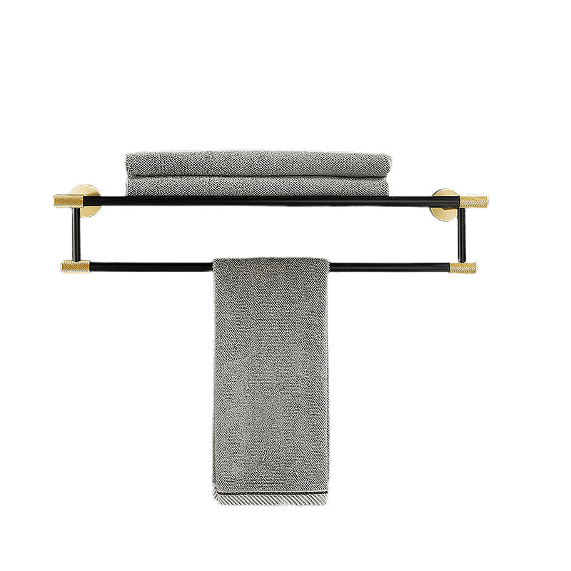 BowLift | 5-piece modern bathroom accessory set made of black brass bathroom hardware