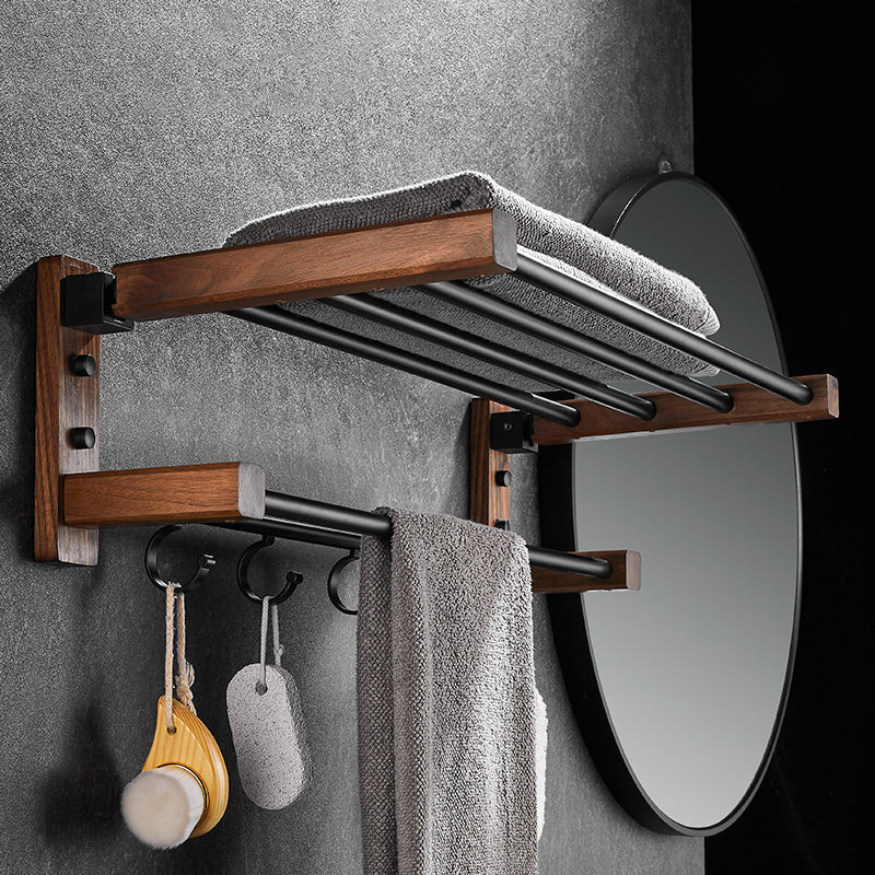 BowLift | 7-piece bathroom accessory set wood and metal bathroom accessory hardware set