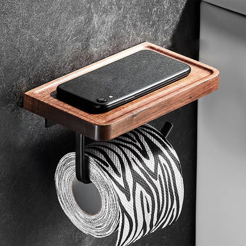 BowLift | 7-piece bathroom accessory set wood and metal bathroom accessory hardware set