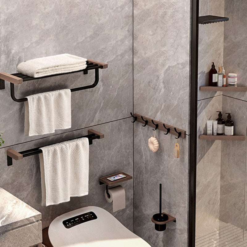 BowLift | 7-piece bathroom accessory set metal bath set with wood accents