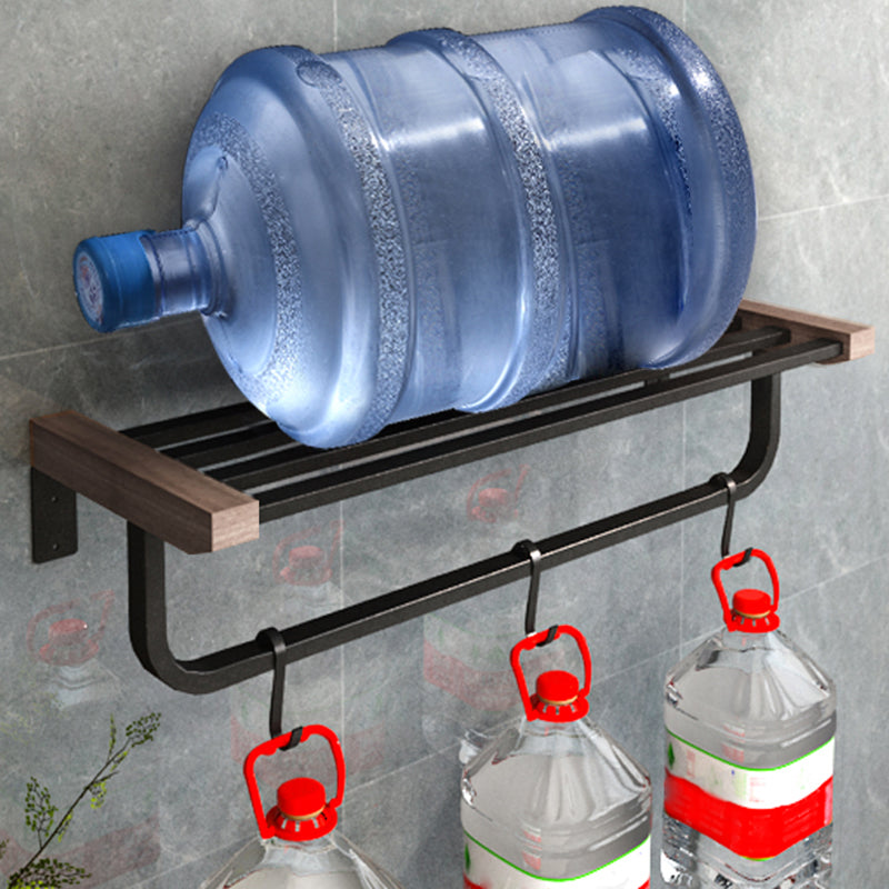 BowLift | 7-piece bathroom accessory set metal bath set with wood accents