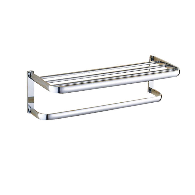 BowLift | Contemporary silver bathroom set with bathroom shelf and towel rail