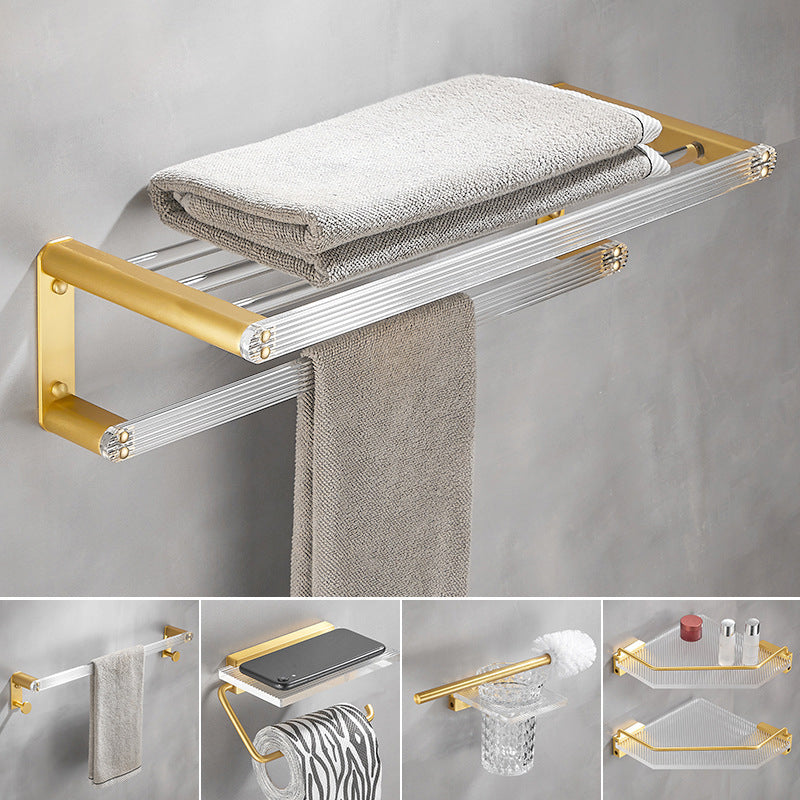 BowLift | Bathroom Accessories Set in Gold Metal and Acrylic Bathroom Accessories Set