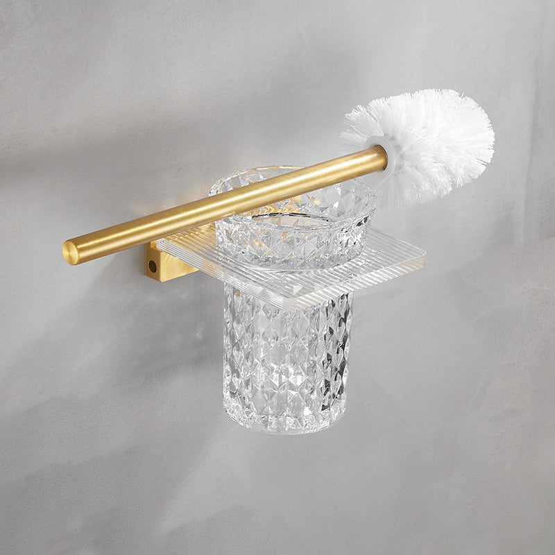 BowLift | Bathroom Accessories Set in Gold Metal and Acrylic Bathroom Accessories Set