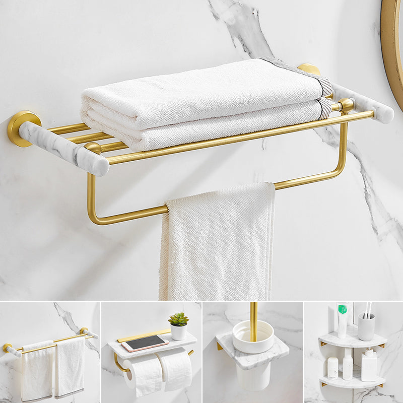 BowLift | 7-piece bathroom accessory set marble and metal bathroom hardware