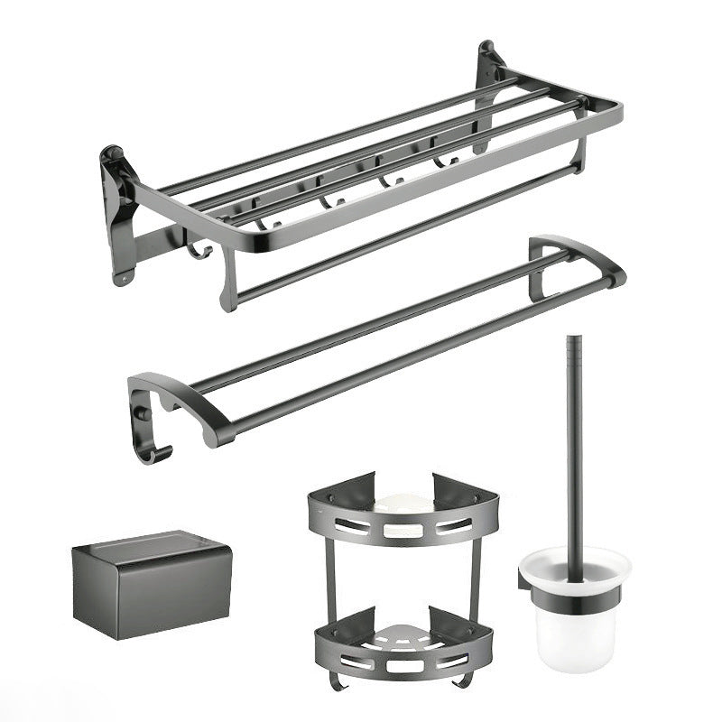 BowLift | Contemporary Metal 5-piece Bathroom Accessories Set with Bath Shelf