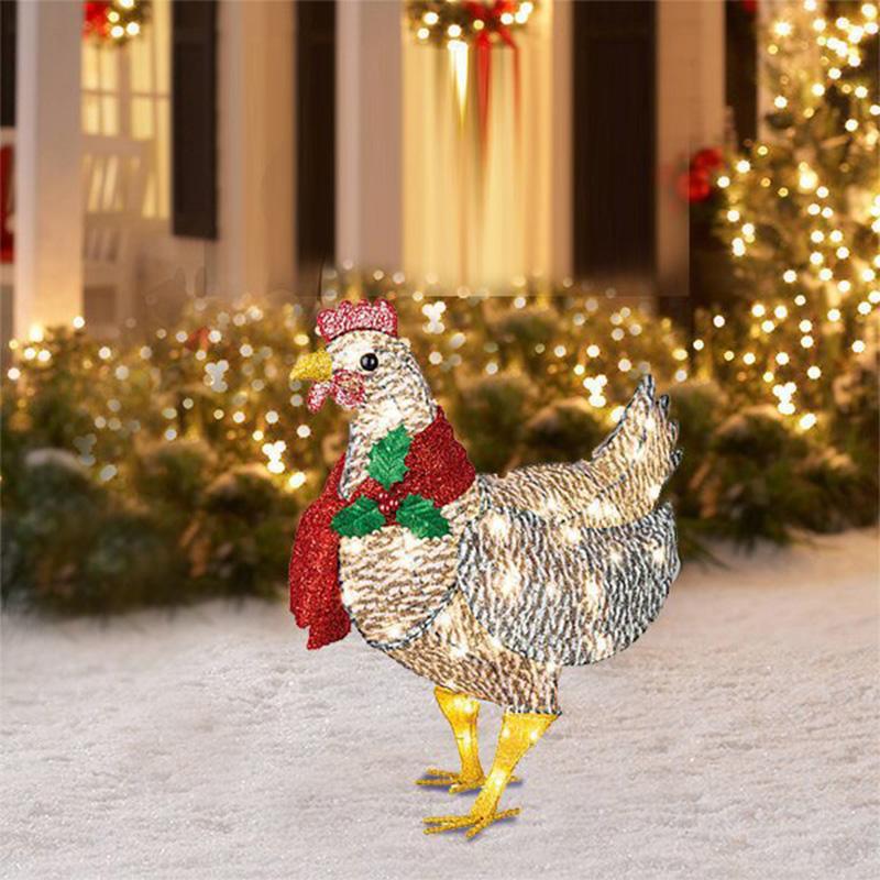 BowLift | Bright Chicken with Scarf Christmas Decoration