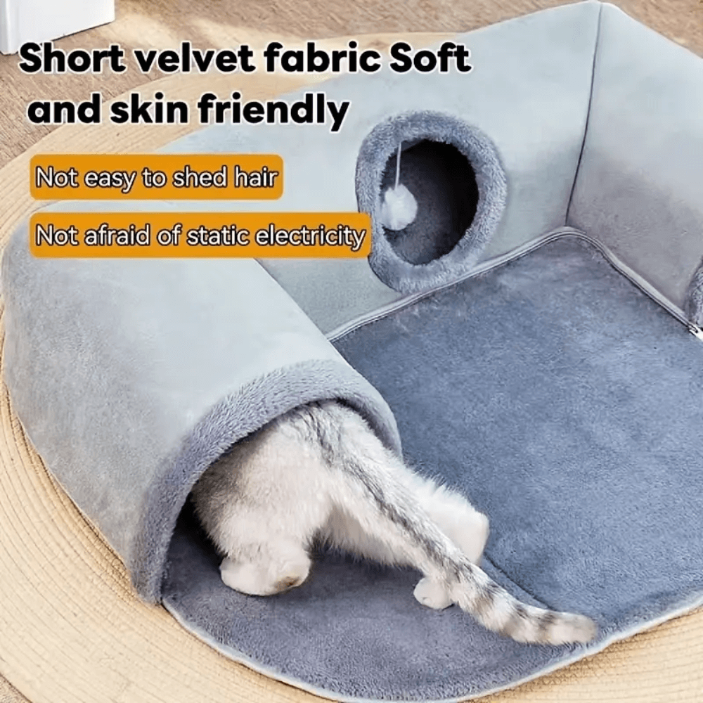 KittyPlay 3-in-1 Cat Tunnel Bed