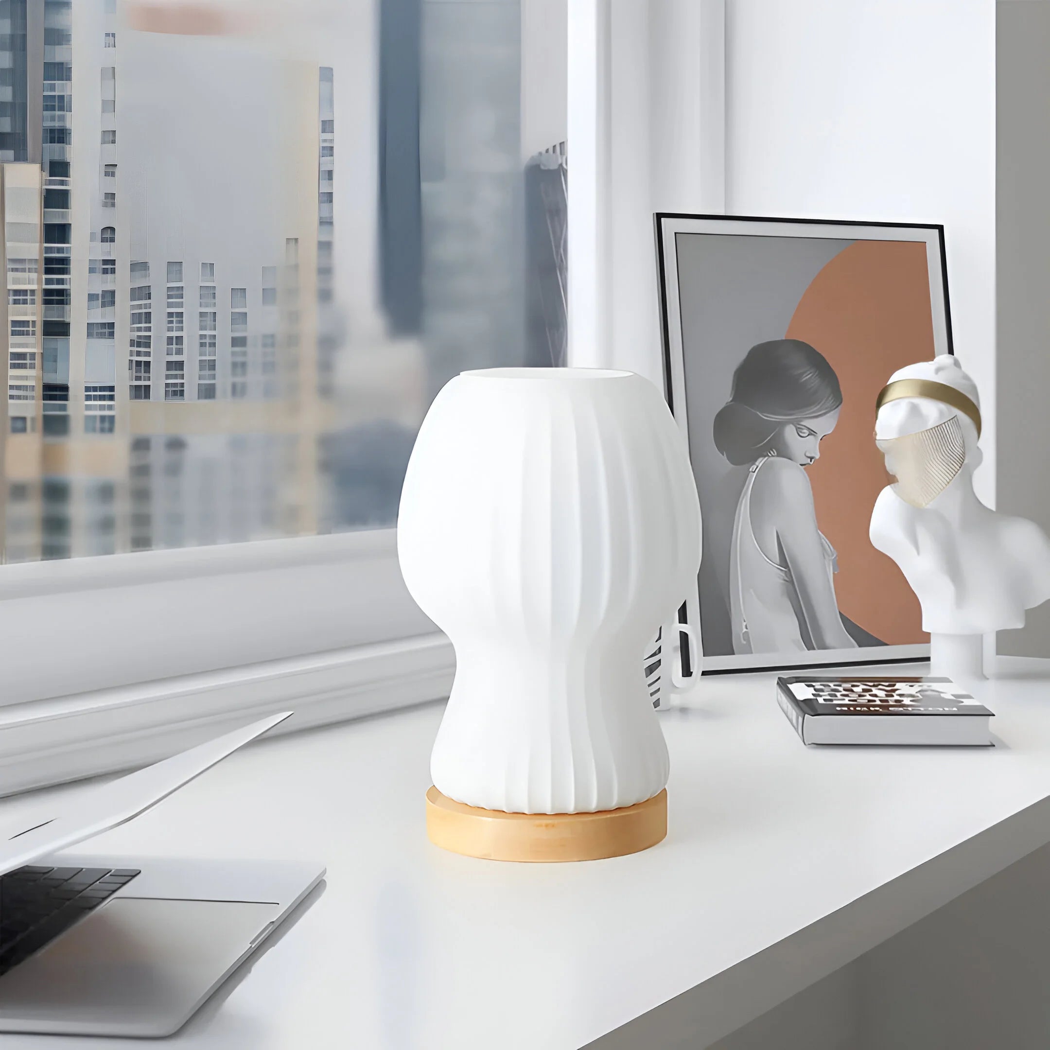 GlowFold – Pleated Glass Table Lamp