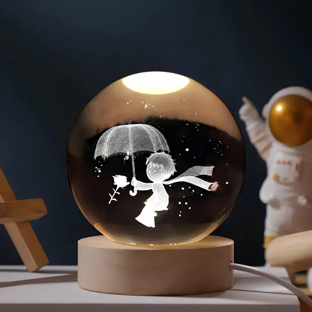 BowLift | LED Night Light with 3D Crystal Sphere