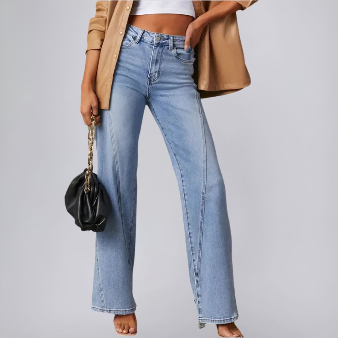 Wide-Leg Denim Jeans with Relaxed Modern Fit