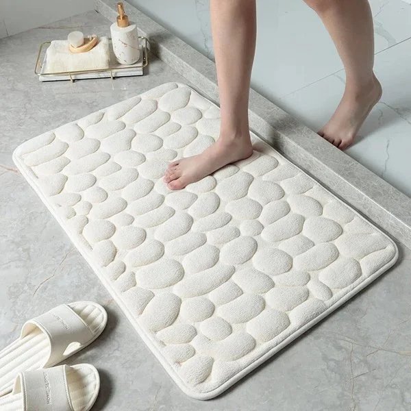 BowLift | Cobblestone Embossed Bathroom Bath Mat
