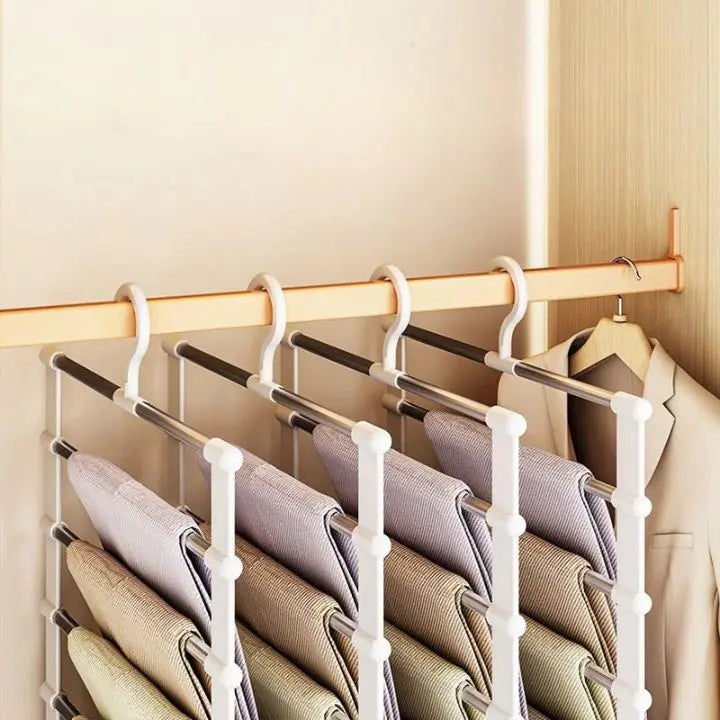 BowLift | 7 Rod Space-Saving Stainless Steel Trouser Hanger